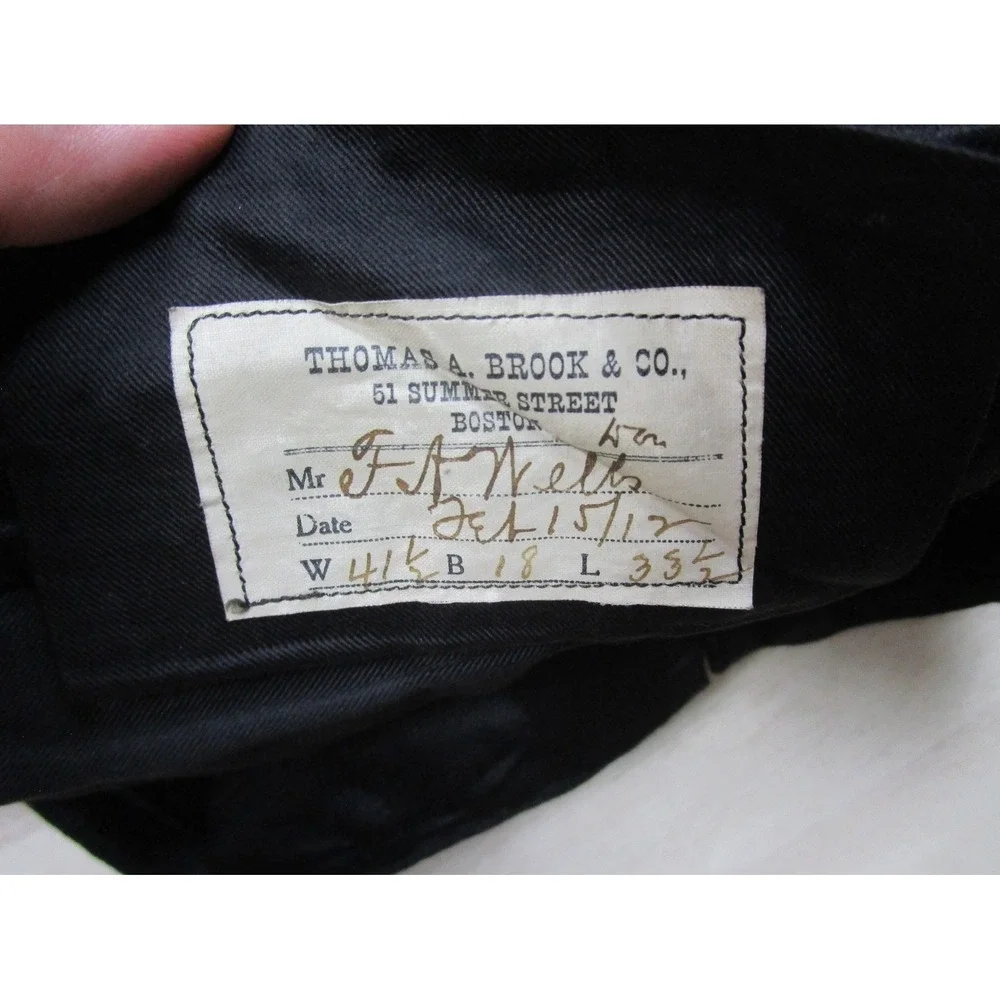 Antique Mens Wool Trousers Edwardian Tailored Pants 1912 Thomas A Brook Boston